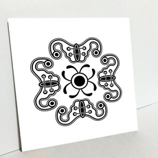 HTP 傳統圖案瓷磚相框 蝙蝠紋 針線盒 K0680 9375, 1個