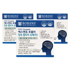 BOBSNU rTG Omega 3魚油膠囊 48g, 60顆, 3盒