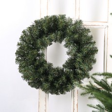 Marsh Marigold 聖誕節無裝飾真實松樹花環, 綠色, 1個