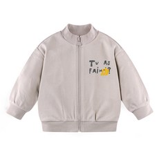 milk mile 孩童印花拉鍊外套