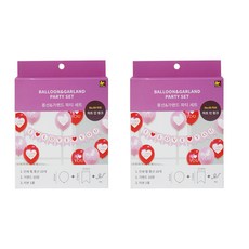 JOYTEX Wow Party Korea Love 氣球拉旗派對套組, 粉紅愛心, 2套