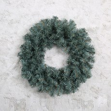 聖誕無裝飾擬真松針花環, 藍灰色