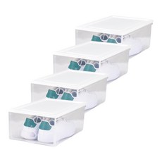 鞋子盒子收納盒, 白色的, 4個