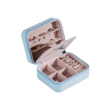 分格迷你首飾盒 藍色, 1個