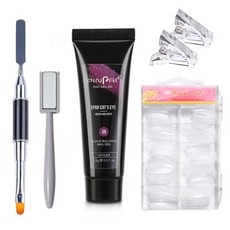 美甲貓眼膠組, Polygel 15ml + 雙刷 + 條形磁鐵 + 尖端固定夾 2p + 延長尖端 100p, 1套
