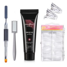 Gogo Blanc延長甲磁吸凝膠美甲 09組, Polygel 15ml + 雙刷 + 條形磁鐵 + 尖端固定夾 2p + 延長尖端 100p, 1套