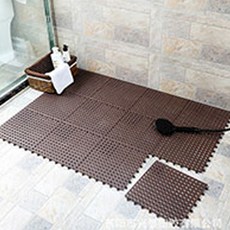 防滑色彩浴室墊, 棕色的, 2個