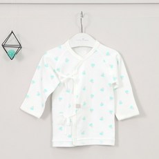 Dalpong 孩童藍色花朵印花長袖綁帶肚衣