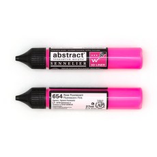 SENNELIER 申內利爾 Abstract 壓克力 3D 立體勾邊顏料 654 螢光粉紅 2入, 27ml, 1色