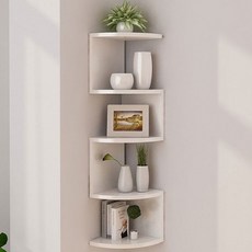 러브트리스 우드 벽 코너 수납선반, 화이트, 1개