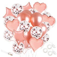 PARTYSHOW 派對氣球裝飾 28件組, 玫瑰金, 1套