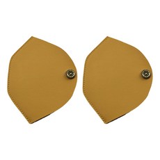 口罩收納皮革套 芥末色, 2個