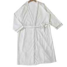 STAR 男用線條重點浴袍 2XL, 白色, 1個