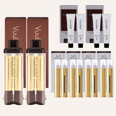 VuuLoWell 變色快速刷染髮劑 2p + 補充裝 4p + 總染髮劑 2p, 2號淺棕色, 1套