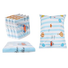 Solid Room藍色條紋風格真空衣物壓縮袋 大, 1個, 6件