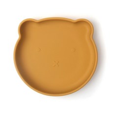 라포유 아기곰 미끄럼 방지 실리콘 간식 접시 트레이, 1개