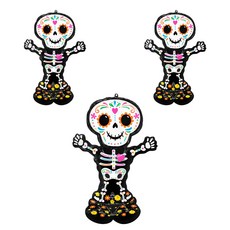 anagram 亡靈節站立骷髏造型氣球, 單一顏色, 3個