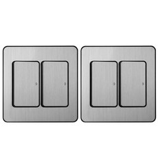 제일전기공업 디아트플러스 메탈실버 스위치 1로 2구 2개용, 2개