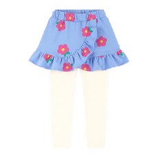 HEJMINI 女童款花朵印花荷葉邊內搭褲裙