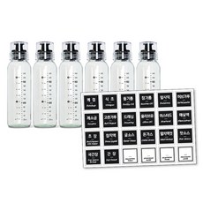 Glasslock 油瓶 240ml 6入+標籤貼 24款, 1組