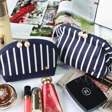 Bella Jane條紋化妝包 貝殼拉鍊型