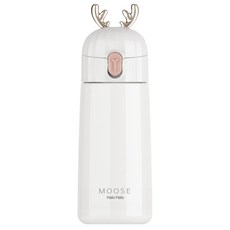 Halo halo鹿角造型保溫瓶, 白色, 270ml