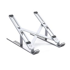 디지티 알루미늄 휴대용 접이식 방열 노트북 스탠드 16 x 24 x 11.8 cm, 실버