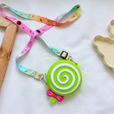 女孩童矽膠棒棒糖造型斜背包