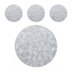 코이프 둥근 은행잎 테이블매트 4p, 실버, 38 x 38 cm