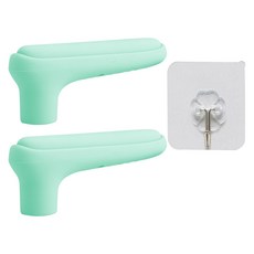 GUGU NINE Shoppingjoy 矽膠房門玄關門門擋保護套 防撞 2入 + 透明掛鉤組, 綠色(門擋保護套), 1套