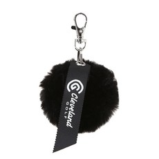 Cleveland GOLF 毛皮飾邊徽標帶裝飾鑰匙圈 CGKWCA216, 黑色