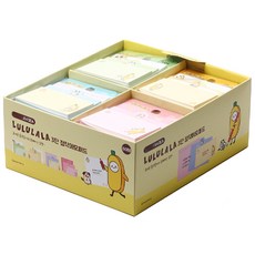 POPO FANCY Lululala 3 層便籤紙 4 x 10p 套組, 粉色、綠色、黃色、藍色, 1套