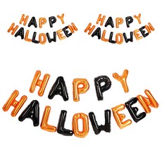 WOW PARTY KOREA 萬聖節文字鋁箔氣球, 黑色橘色, 3個