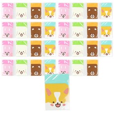 敏捷的烏龜動物故事四角橡皮擦 4種*8入組, 粉色、黃色、薄荷色、黃綠色, 1套