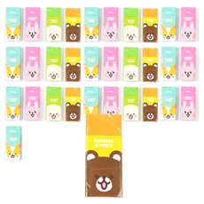 敏捷的烏龜動物故事長方形橡皮擦 4種*8入組, 粉色、黃色、薄荷色、黃綠色, 1套