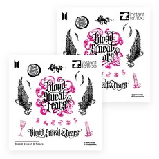 instant tattoo 防彈少年團 Blood Sweat & Tears 紋身貼紙, 混合色, 2個