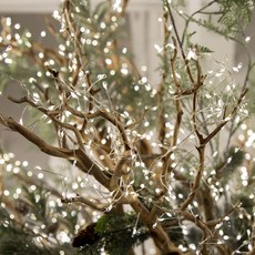 瑪西梅莉格 電線蜈蚣燈串 聖誕燈飾 200燈 + 31V 電源線組, 1個, 銀色 + 暖光, 6m