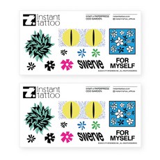instant tattoo 오드가든 紋身貼紙, 混合色, 2個