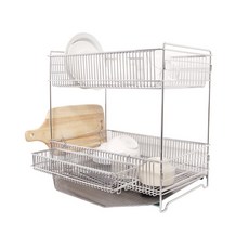 LIVING HAPPY Choupette 304全不鏽鋼碗盤瀝水架, 2層, 銀色