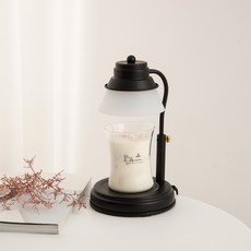 Candle Department Store 可調節高度暖燈 + 大豆設計香氛蠟燭 英國梨與小蒼蘭 300ml 套組, 黑色(暖燈)