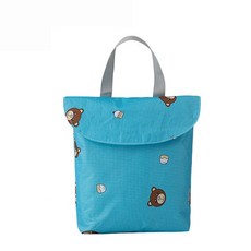 印花攜帶型收納袋, Bear Sky Blue