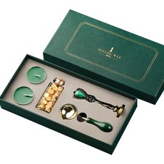 復古封蠟+郵票套組, 綠色, 1套