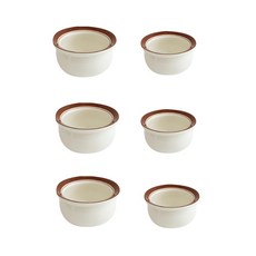 復古陶瓷湯碗 120mm 3入+145mm 3入, 棕色的, 1套