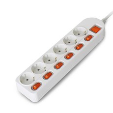 POWER ZONE 總開關+獨立開關 6孔延長線 ME615, 1個, 1.5m