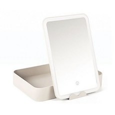 飾品收納盒用桌上型鏡子, 白色的