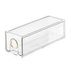 마음이음마켓 수납물품 냉장고 투명 수납함 골드 12.3 x 33.4 x 11 cm, 1개, 1개