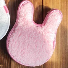 兔子造型洗臉巾, 粉色的, 2個