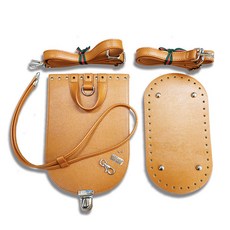 가죽 손가방 DIY 패키지, 1개, 브라운