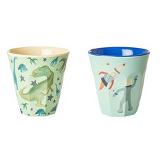 rice 幼兒印花水杯 M號 2入, Dino款+Space款, 1組