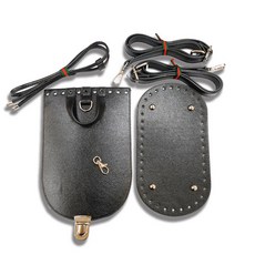 가죽 손가방 DIY 패키지, 1개, 블랙